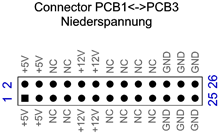 Connector PCB1 zu PCB3 Niederspannung