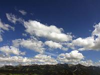 Wolken 20  Haufenwolken (Cumulus) am 10.08.2011 &uuml;ber den Allg&auml;er Alpen.