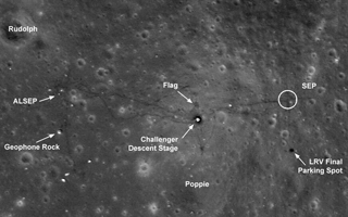Taurus Littrow valley around the Apollo 17 landing site