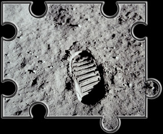 Aldrin's Fußabdruck im Mondboden