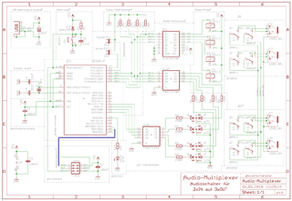 Schaltplan für Audio-Multiplexer Sheet 1