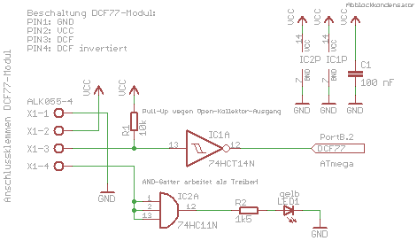 Beschaltung des DCF77 Modul