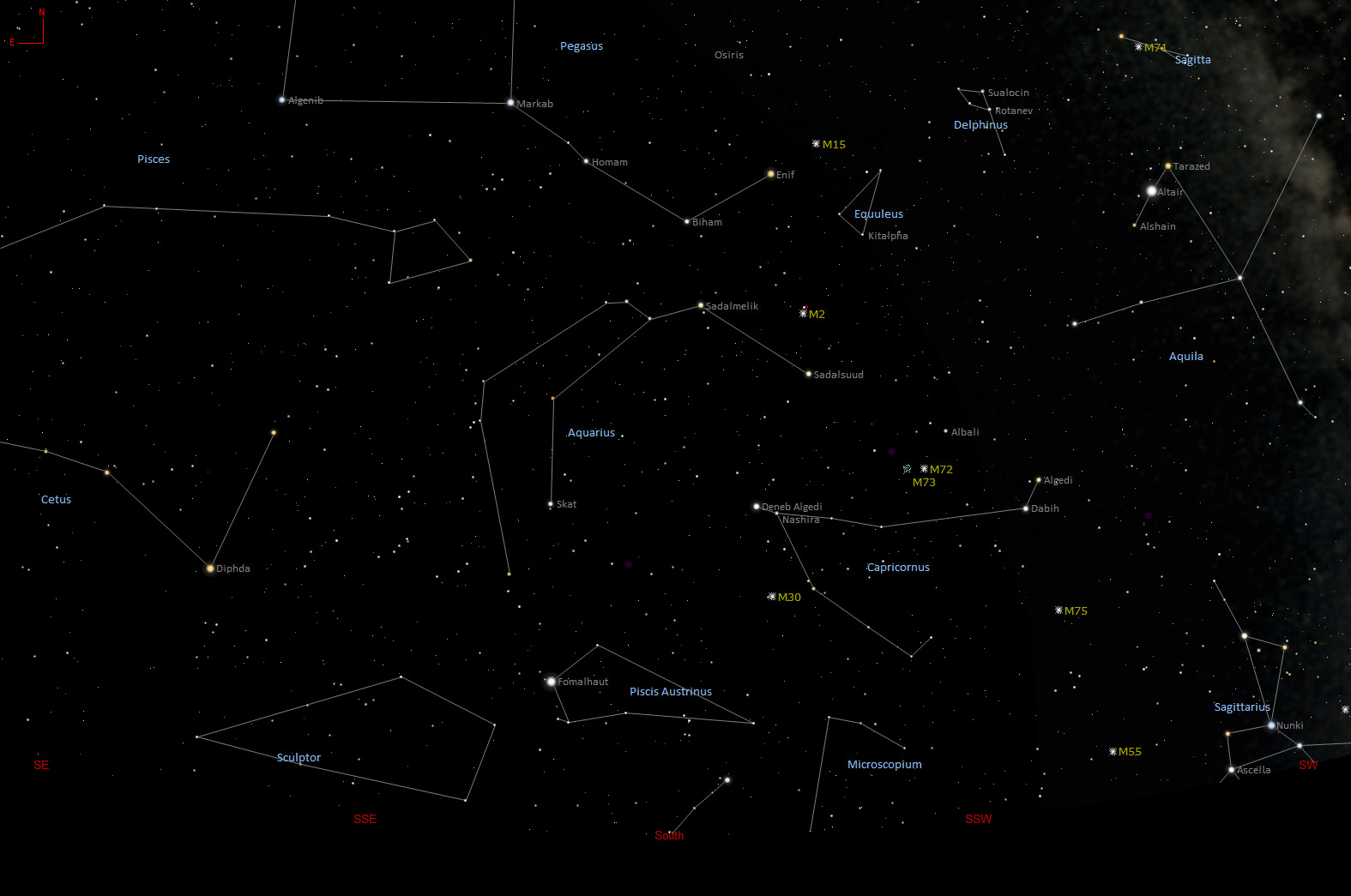 Der Sternenhimmel im Süden
