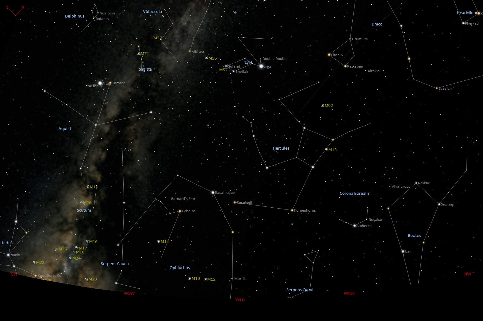 Der Sternenhimmel im Westen