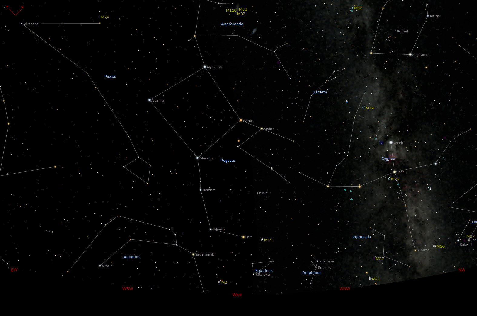 Der Sternenhimmel im Westen
