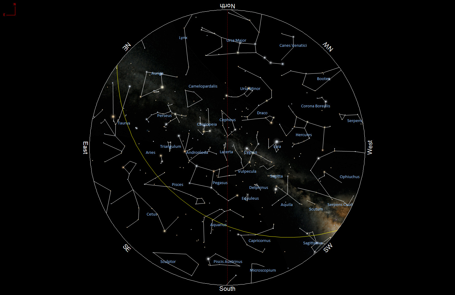 Der Sternenhimmel im Zenit